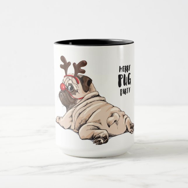 Caneca Partido alegre do Pug (Centro)