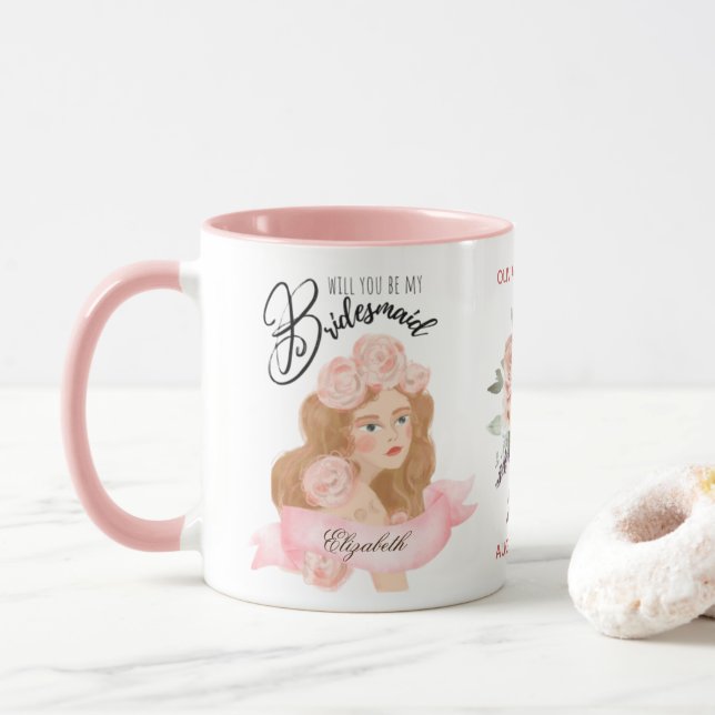 Caneca Partido Branded Bridesmaid Proposta de Marca Perso (Com Donut)