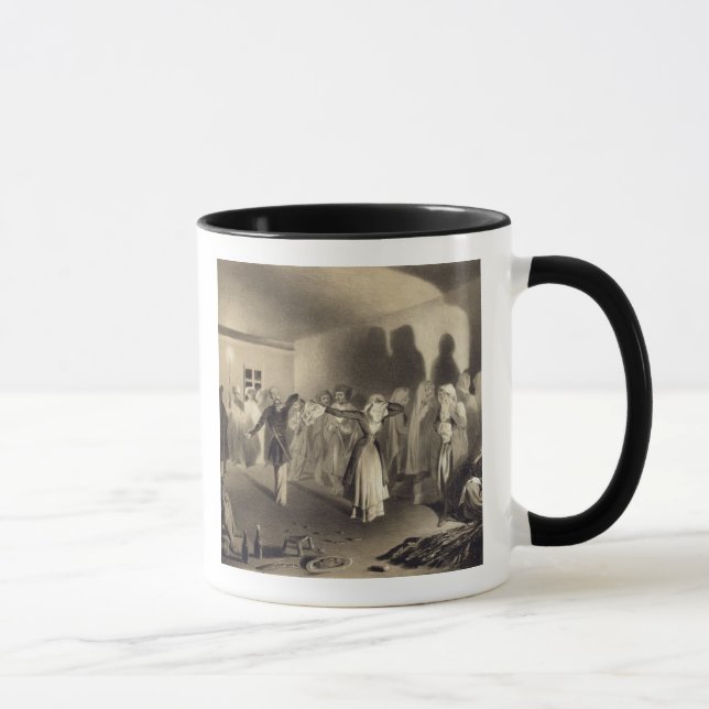 Caneca Partido de dança em Kagha-Choura, Daguestão, placa (Direita)