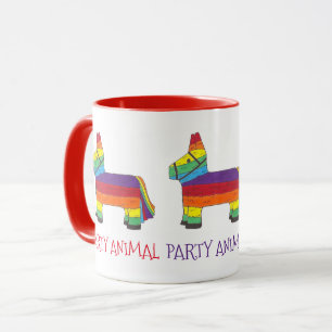 Caneca PARTY ANIMAL Rainbow Donkey Piñata Birthday Fiesta