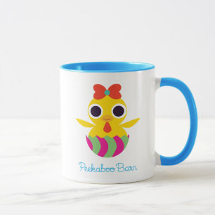 Caneca Páscoa   Bayla do celeiro do Peekaboo o pintinho 