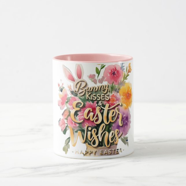 Caneca Páscoa de Pernalonga Floral de Coelhinho Floral (Centro)