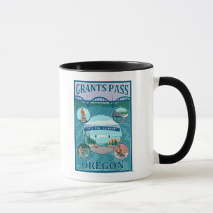 Caneca Passagem das concessões, poster de viagens de