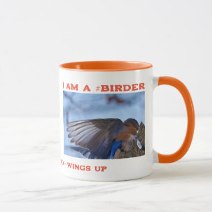 Caneca Passarinheiro do Azulinho-do-Leste Asa Acima