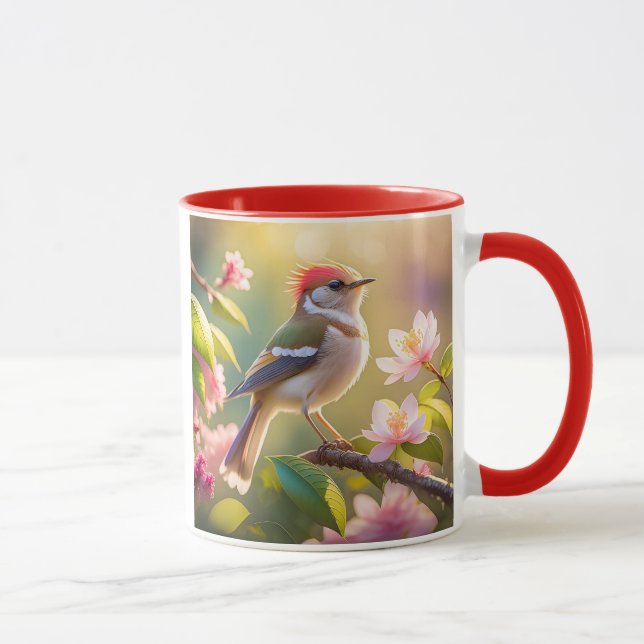 Caneca Passarinho Fantasia Cabeça Vermelha Peito Buffer (Direita)