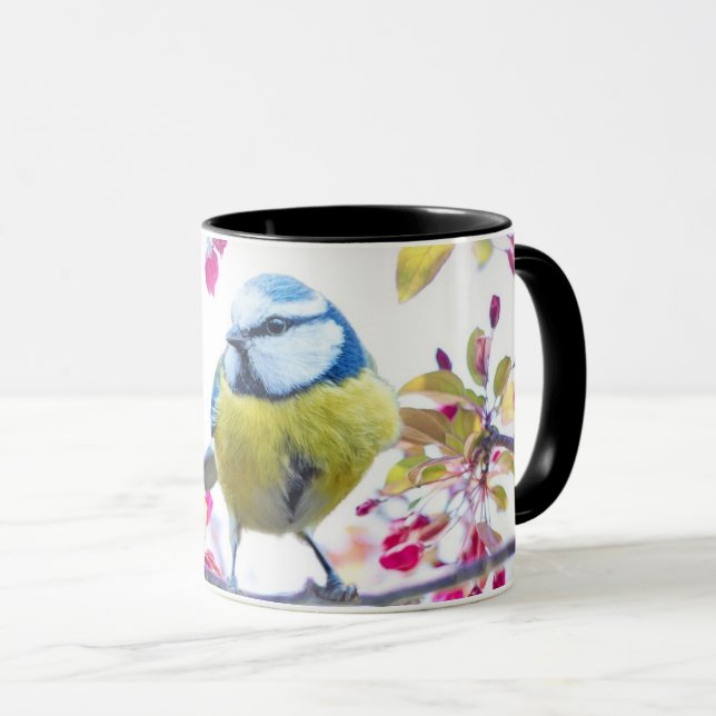 Caneca Pássaro Amarelo e Azul Cuto - Natureza Selvagem (Frente Esquerda)