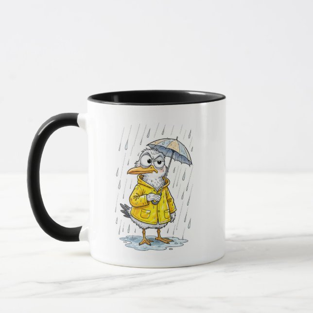 Caneca Pássaro Cômico Tarefa em Dia Chuvoso (Esquerda)