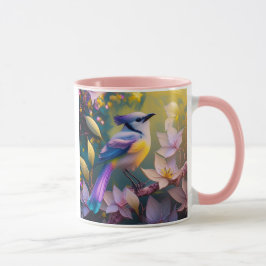 Caneca Pássaro de Fantasia Amarelo Violet Tufado