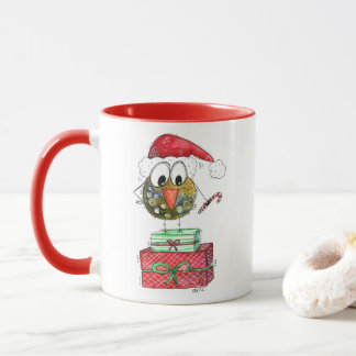 Caneca Pássaro de Natal Branco bonito