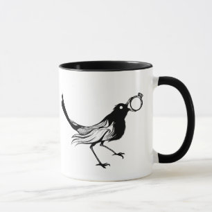 Caneca Pássaro do branco do preto do copo de café
