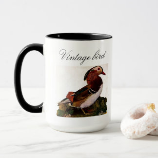 Caneca Pássaro e Folhagem Coloridos do Pato Cónico Vintag