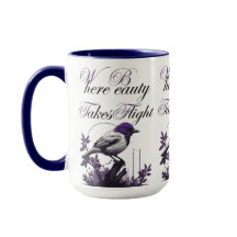 Pássaro em Bloom | Harmonia de Cinzas e roxas