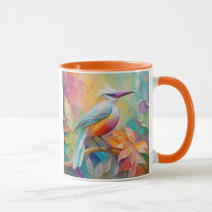 Caneca Pássaro Fantasia de Bico Rosa e Peito Vermelho