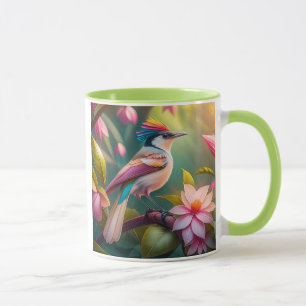 Caneca Pássaro Fantasia de Jay com Crista de Arco-íris