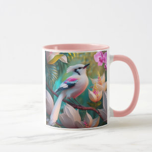 Caneca Pássaro Fantástico Branca Pincado