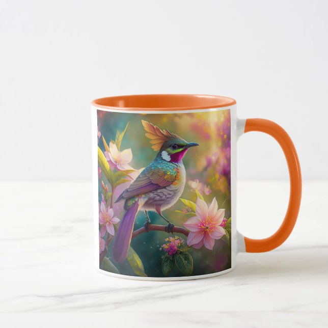 Caneca Pássaro Fantástico Laranja Cotoso Arco-Íris (Direita)