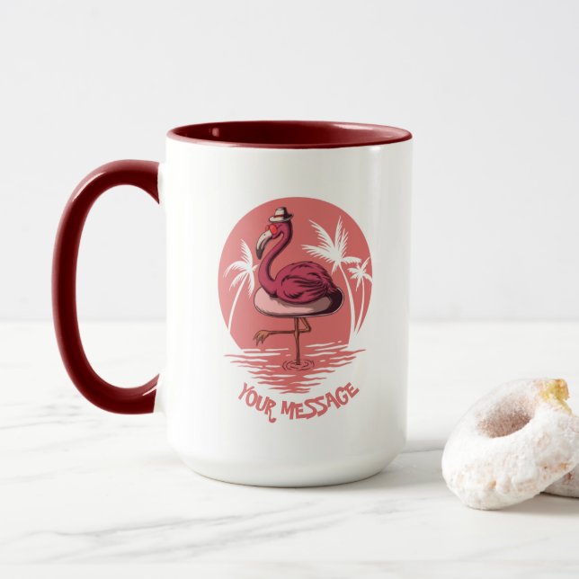 Caneca Pássaro Flamingo Rosa (Com Donut)