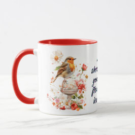 Caneca Pássaro Floral com Sorvete