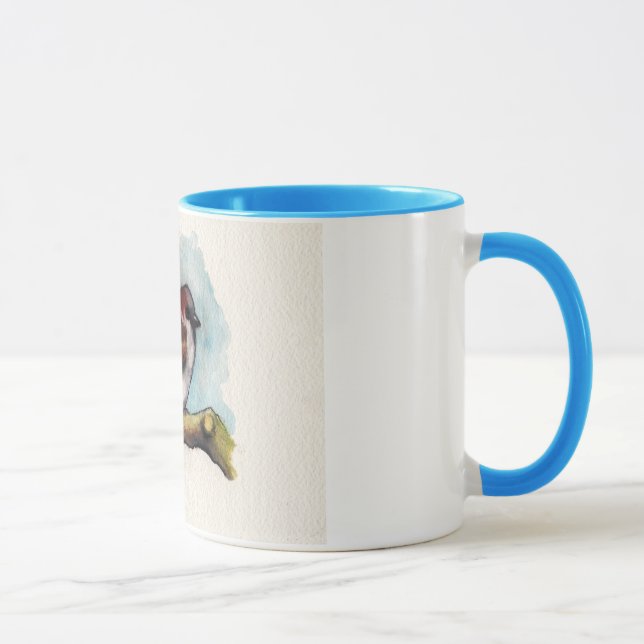 Caneca Pássaro: Pardal na aguarela (Direita)