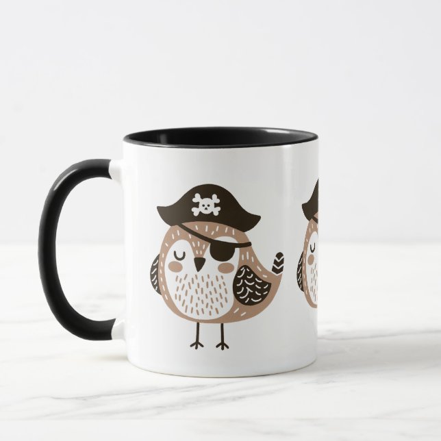 Caneca Pássaro Pirata com Chapéu e Olho (Esquerda)