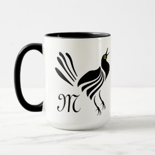 Caneca Pássaro Preto Machado