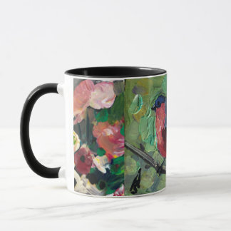 Caneca Pássaro vermelho, pintura contemporânea