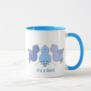 Caneca Pássaros azuis pequenos bonitos do teste padrão 