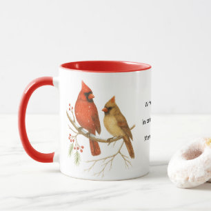 Caneca Pássaros Cardinalícios de Natal Vida Selvagem de F