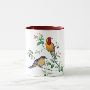 Caneca Pássaros coloridos nos galhos