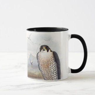 Caneca Pássaros de John Gould do falcão de peregrino de
