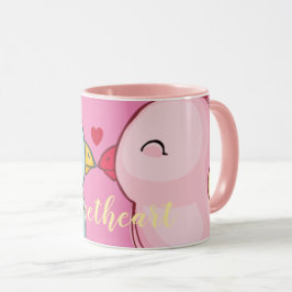 Caneca Pássaros Dias de os namorados Rosa E Bonitos Adora