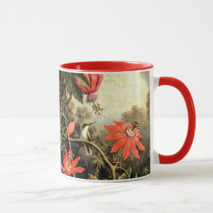 Caneca Pássaros humanos e flores apaixonadas