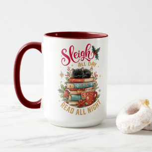 Caneca Passe o Dia Inteiro na Cama de Natal e Leia a Noit