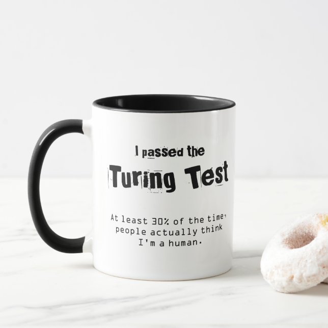 Caneca Passei no Teste de Turing (Com Donut)