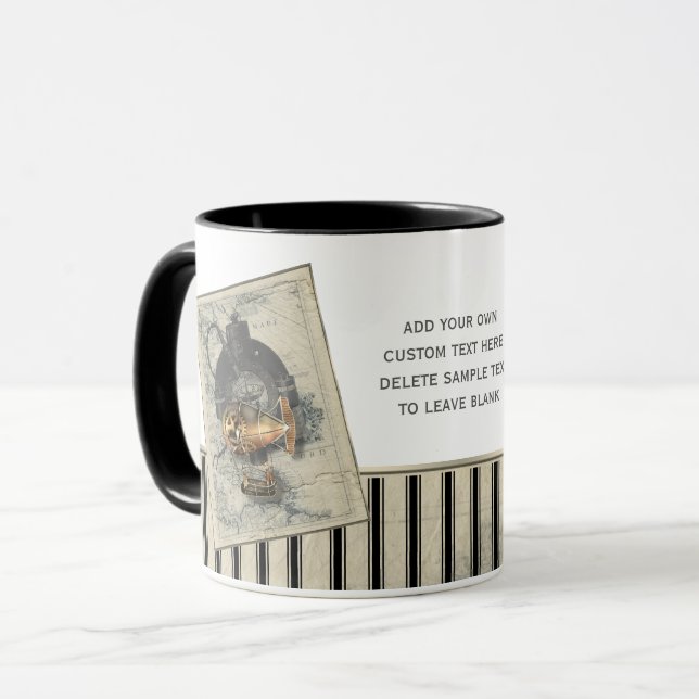 Caneca Passeio do balão de Dirigible de Steampunk (Frente Esquerda)