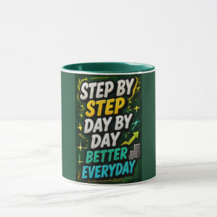 Caneca Passo a Passo, Dia a Dia, Melhor a Cada Dia 