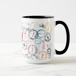 Caneca Passport Stamps Viagem Design Mug