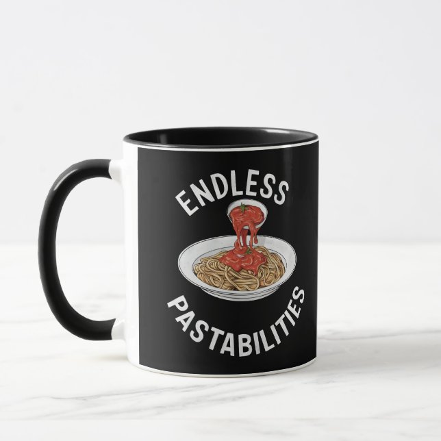 Caneca Pastas Infinitas Engraçadas Massas Espaguete (Esquerda)