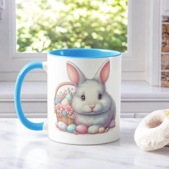 Caneca Pastel Bonito Coelho da Páscoa (Criador carregado)