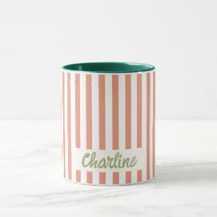Caneca Pastel com distribuição vermelha Retro Nome person