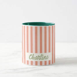 Caneca Pastel com distribuição vermelha Retro Nome person