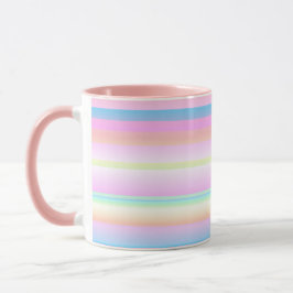 Caneca Pastel, cor-de-rosa, listras de paleta, Mug