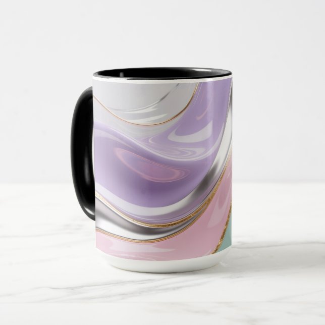 Caneca Pastel de Arte Fluida Abstrata – Arte Paste (Frente Esquerda)