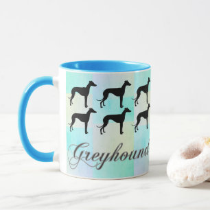 Caneca Pastel Greyhound Silhouette