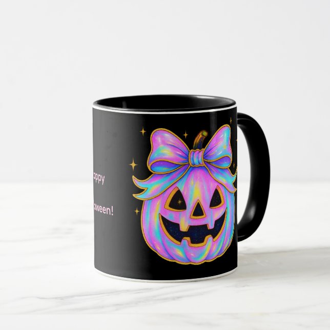 Caneca Pastel Pumpkin & Ghost Halloween Mug (Frente Esquerda)