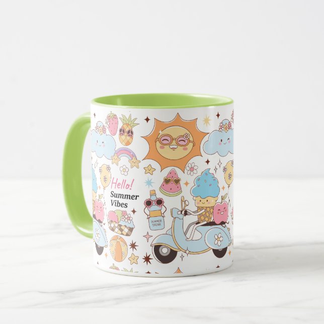 Caneca Pastel Summer Vibes (Frente Esquerda)