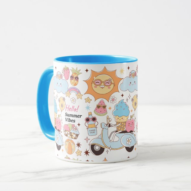 Caneca Pastel Summer Vibes (Frente Esquerda)