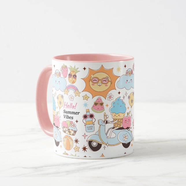 Caneca Pastel Summer Vibes (Frente Esquerda)