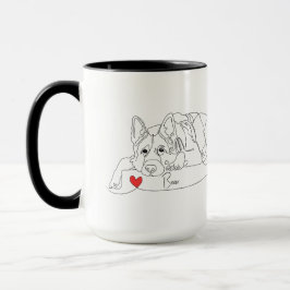 Caneca Pastor Alemão com Linha de Arte de Bola com Nome