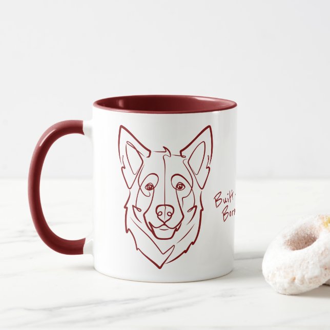 Caneca Pastor Alemão, Construído para Proteger, Nascido p (Com Donut)